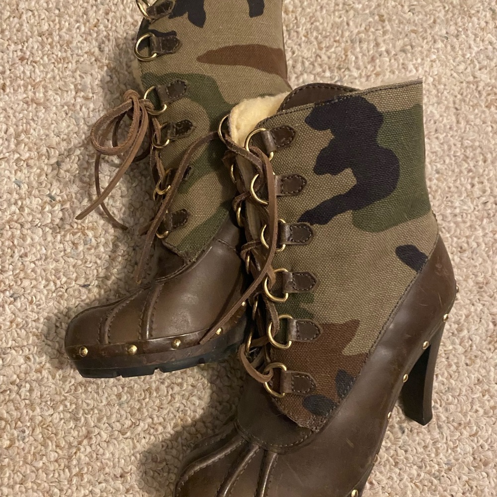 Michael Kors Camouflage Heeled Boots